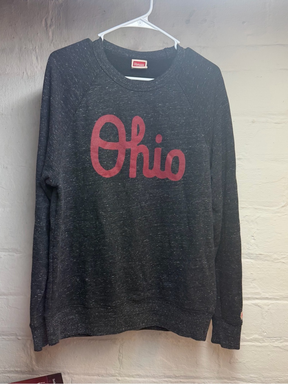 HOMAGE Charcoal Crewneck with Red "Ohio" Script